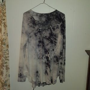 Tie Dye Style Long Sleeve Blouse